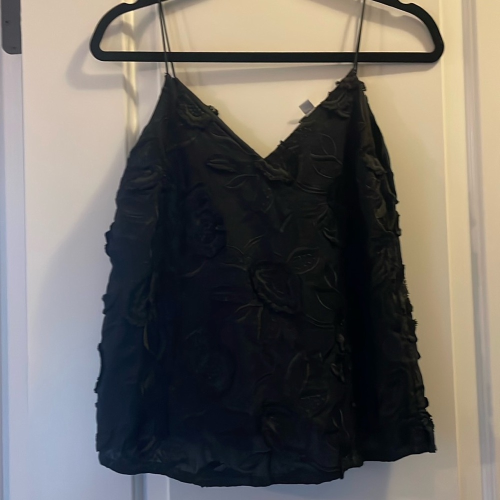 Black Floral Spaghetti Strap Top